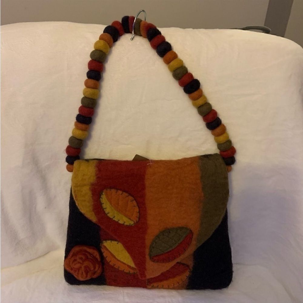 Rising Tide Boho Handmade Alpaca Wool Multi Color Purse - Picture 9 of 9